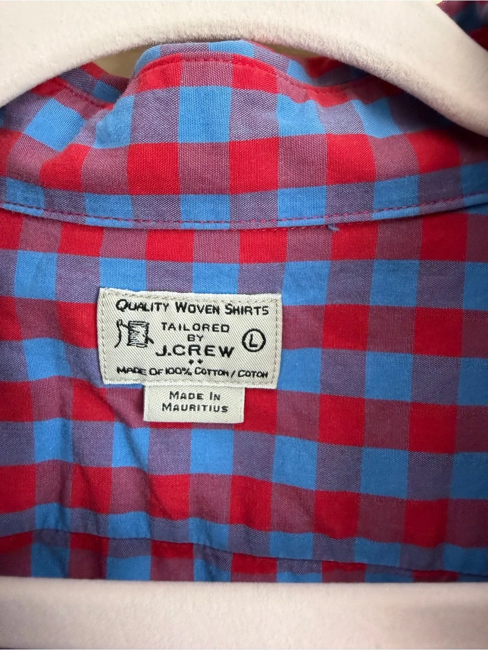 J. Crew Red and Blue Checked Button-Down Shirt